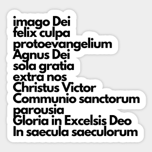 latin summary of the faith Sticker